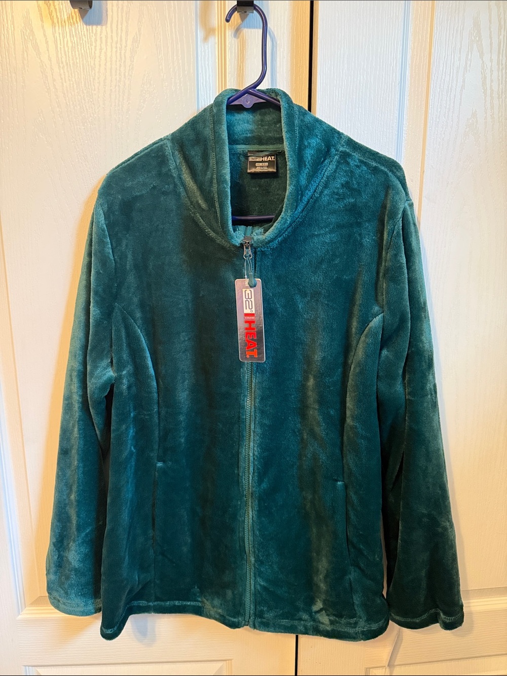 32 Degrees Men's Teal Green Plush Zip-Front Performance Jacket